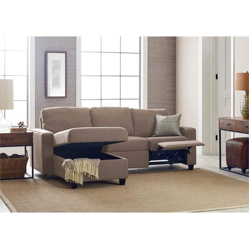 Serta at Home Palisades Left Facing Reclining Sectional in Beige