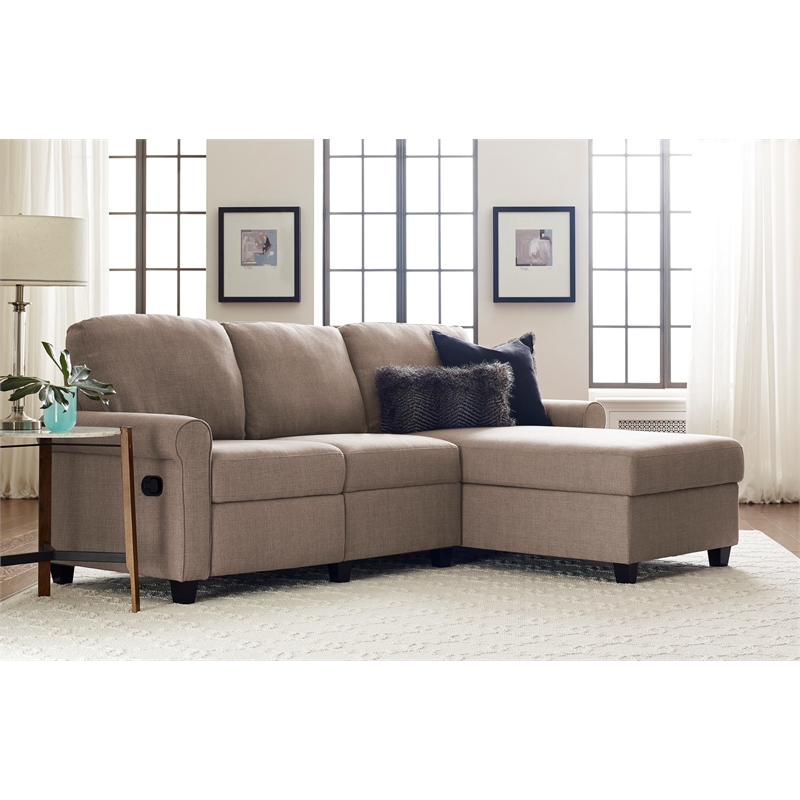 Serta at Home Copenhagen Right Facing Reclining Sectional in Beige