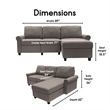 Serta Copenhagen Reclining Sectional Sofa with Right Storage Chaise Gray