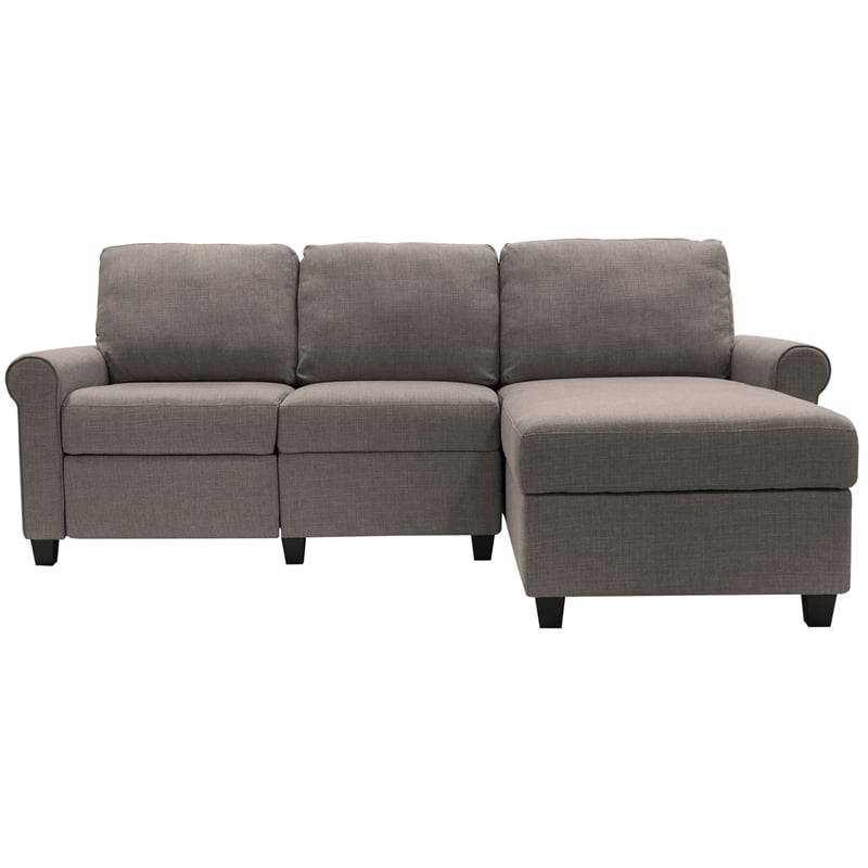 Serta Copenhagen Reclining Sectional Sofa with Right Storage Chaise Gray