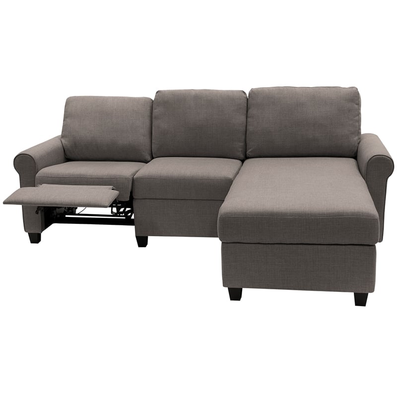 Serta Copenhagen Reclining Sectional Sofa with Right Storage Chaise Gray