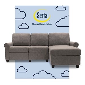 Serta Copenhagen Reclining Sectional Sofa with Right Storage Chaise Gray