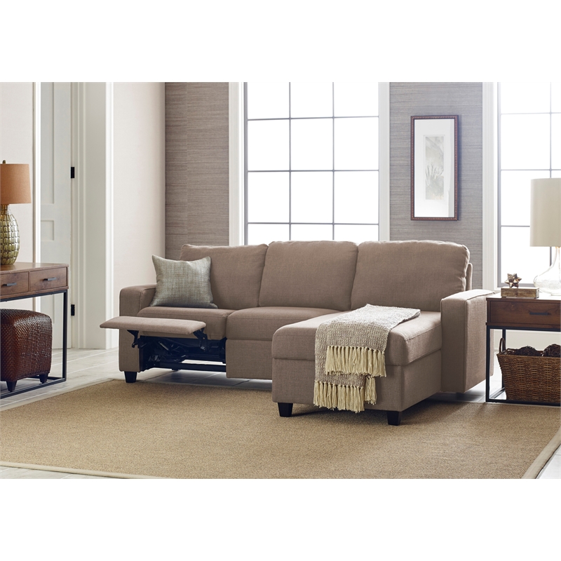 Serta at Home Palisades Right Facing Reclining Sectional in Beige
