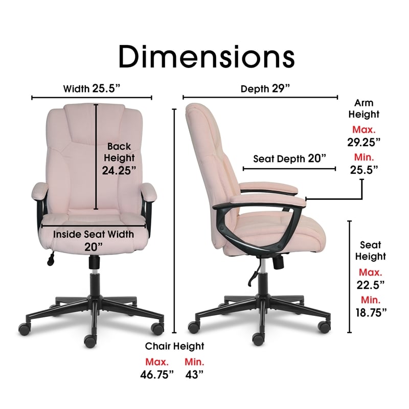 Serta at Home Style Hannah II Office Swivel Chair in Pink