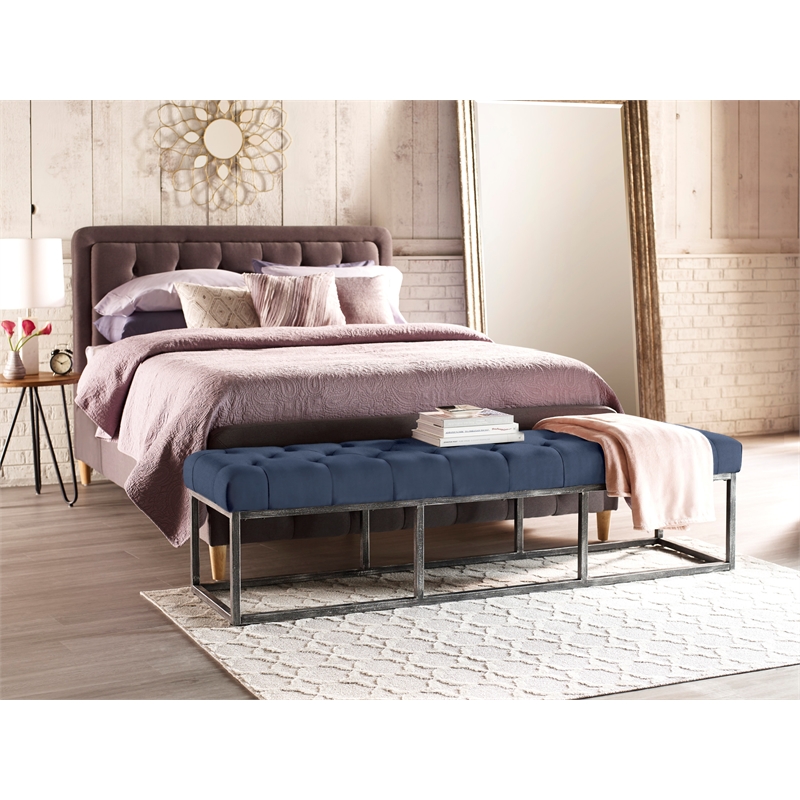 Finch Danes Tufted Bench with Iron Legs 72.5