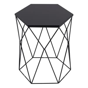 Serta at Home Element Geometric Side Table in Midnight Black