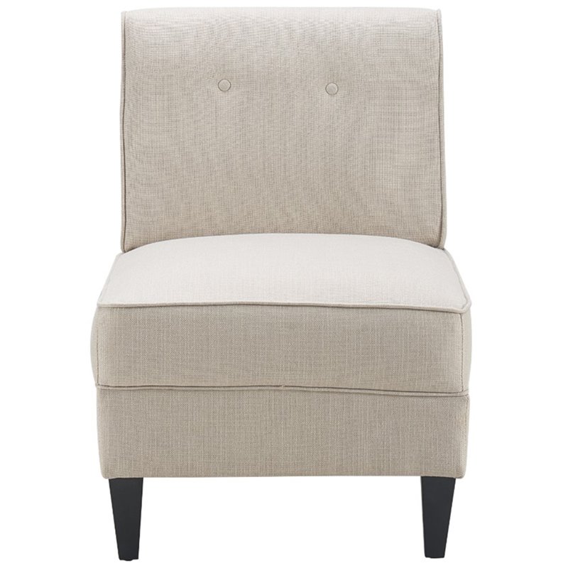 Serta Copenhagen Modern Accent Chair Button Tufted Backrest Woven Fabric Cream
