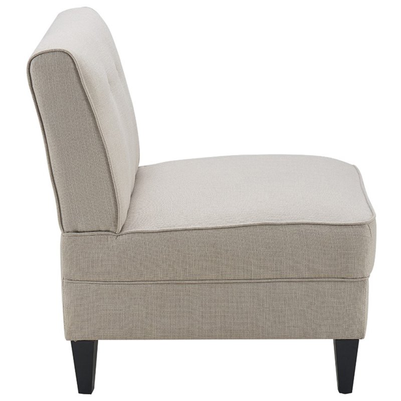 Serta Copenhagen Modern Accent Chair Button Tufted Backrest Woven Fabric Cream