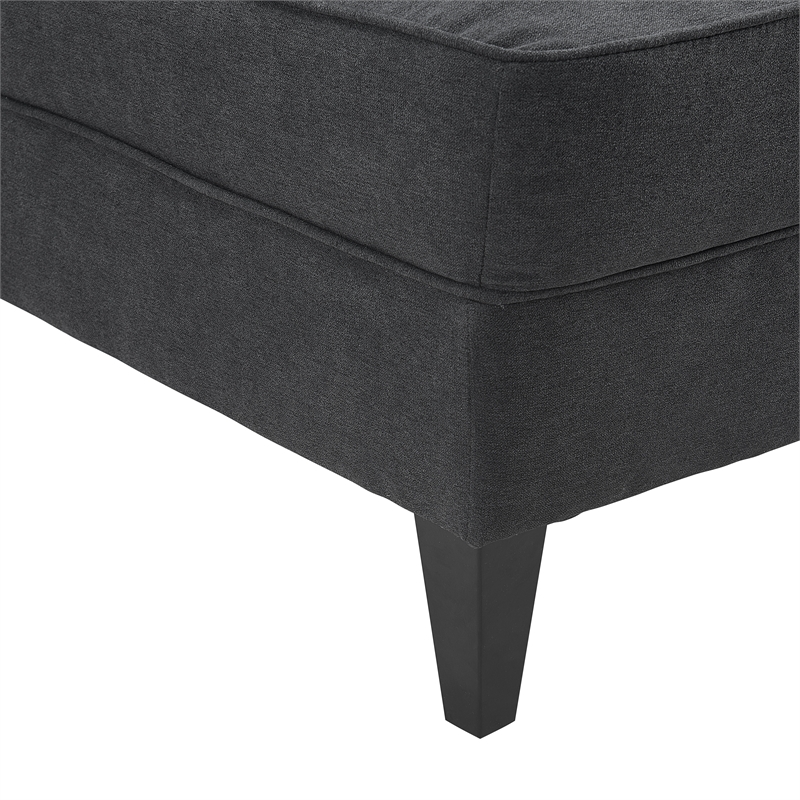Serta Copenhagen Modern Accent Chair Button Tufted Backrest WovenFabric Charcoal