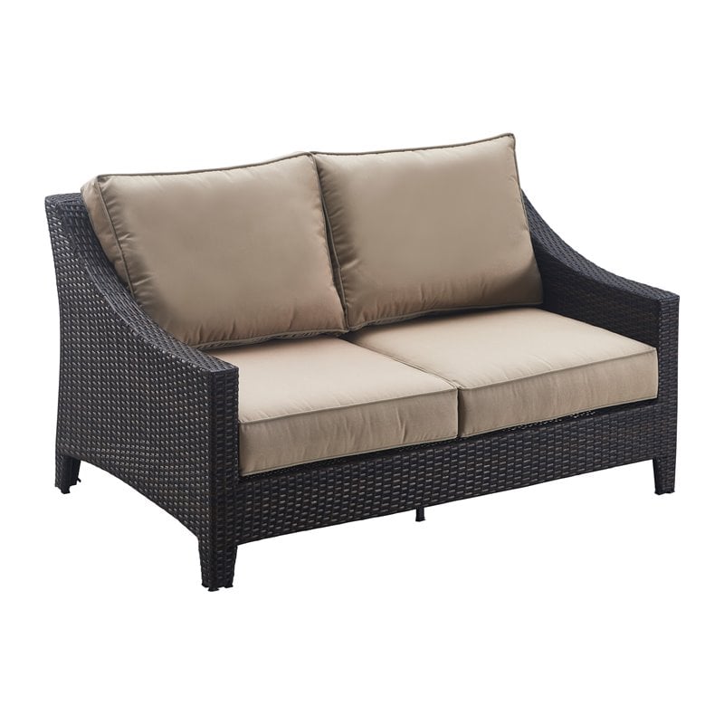 Serta Tahoe Outdoor Loveseat in Terra Brown Wicker