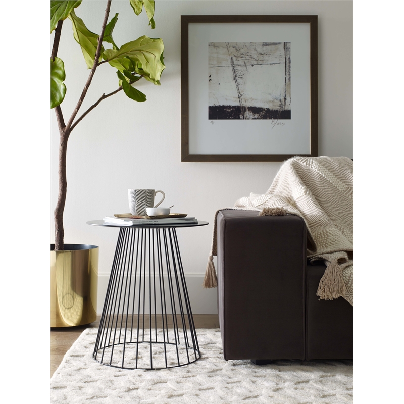 Serta Element Round Side Table in Midnight Black