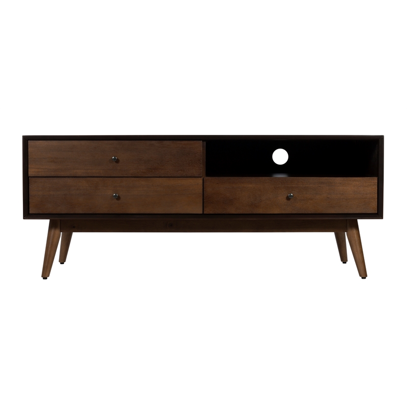 Serta Brookline 3 Drawer TV Stand in Classic Walnut