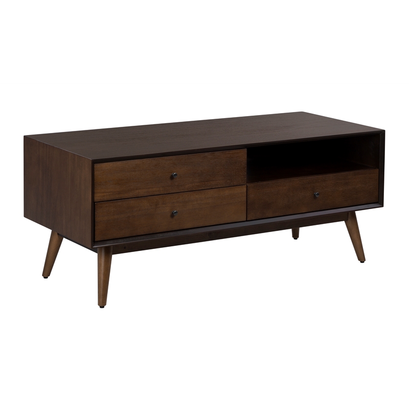 Serta Brookline 3 Drawer TV Stand in Classic Walnut