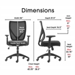 Serta Works Production Jet Black Mesh Office Chair with Nylon Base