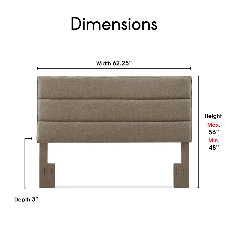 Serta Palisades Queen Upholstered Headboard in Brown