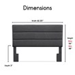 Serta Palisades Queen Upholstered Headboard in Charcoal Gray