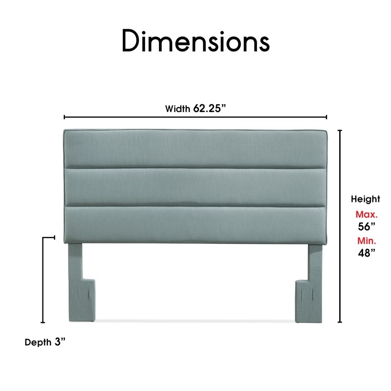 Serta Palisades Queen Upholstered Headboard in Light Blue