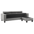 Serta Palisades 86 Reversible Small Space Sectional with Storage Soft Gray