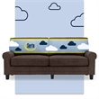 Serta Copenhagen 78&quot Rolled Arm Sofa with Removable Covers Dark Brown