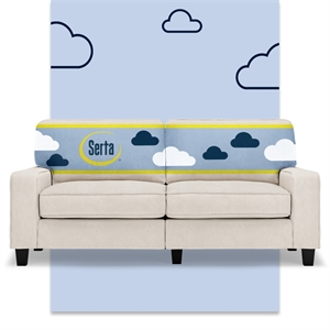Serta Palisades 73&quot Track Arm Sofa with Removable Covers Cream White
