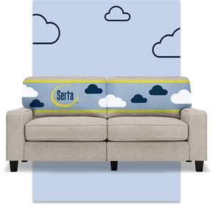 Serta Palisades 73&quot Track Arm Sofa with Removable Covers Light Gray