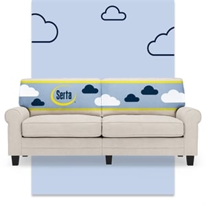 Serta Copenhagen 78&quot Rolled Arm Sofa with Removable Covers Cream White