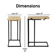 Serta Harton Rustic Expandable C Side Table Natural Brown