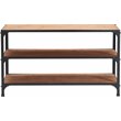 Serta Overland Media Shelf Wood and Black Metal