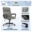 Serta Hannah Upholstered Modern Velvet Microfiber Office Chair in Gray