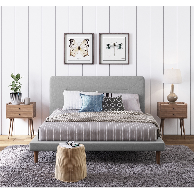 Serta Sierra Upholstered Bed Queen Size Gray