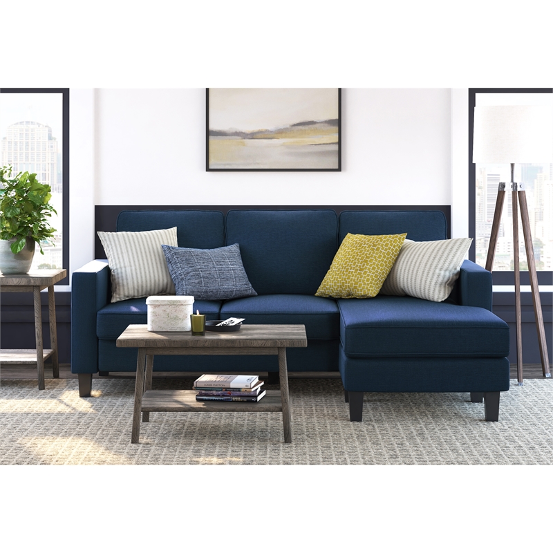 Serta Harmon Square Arm Sectional Navy Blue
