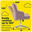 Serta Leighton Home Office Desk Chair Chrome Nailheads Twill Fabric Lilac Purple