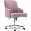 Serta Leighton Home Office Desk Chair Chrome Nailheads Twill Fabric Lilac Purple