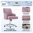 Serta Leighton Home Office Desk Chair Chrome Nailheads Twill Fabric Lilac Purple