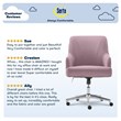 Serta Leighton Home Office Desk Chair Chrome Nailheads Twill Fabric Lilac Purple