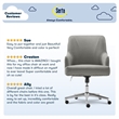 Serta Leighton Home Office Desk Chair Chrome Nailheads Twill Fabric Medium Gray