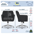 Serta Ashland Home Office Desk Chair Memory Foam Cushion Charcoal Twill Fabric