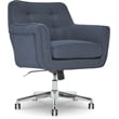 Serta Ashland Home Office Desk Chair Memory Foam Cushion Blue Twill Fabric