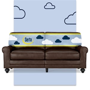 Serta Copenhagen 73&quot Rolled Arm Sofa with Removable Covers Chestnut Brown
