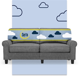 Serta Copenhagen 73&quot Rolled Arm Sofa with Removable Covers Dark Gray