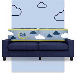 Serta Palisades 78&quot Track Arm Sofa with Removable Covers Navy Blue