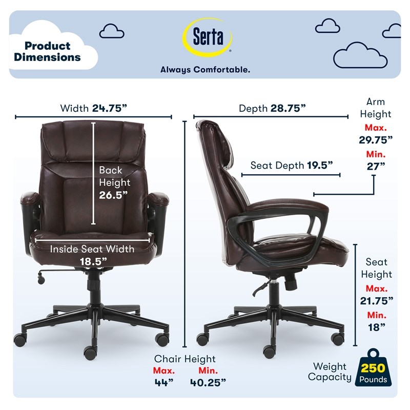 Serta Hannah Office Chair Biscuit Bonded Leather