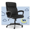 Serta Hannah Microfiber Office Chair with Headrest Pillow Charcoal Gray