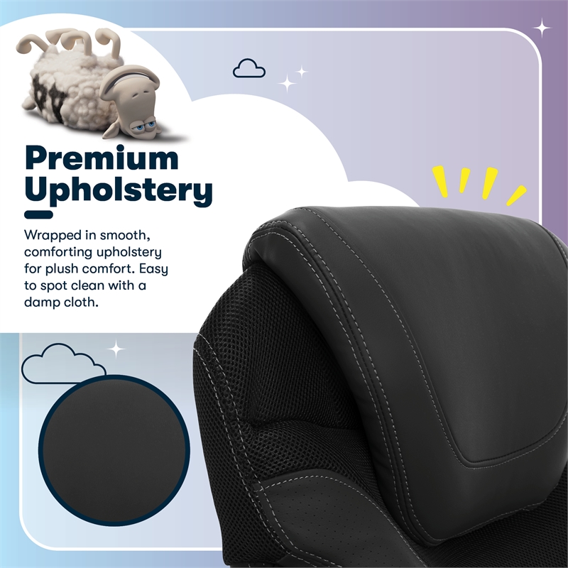 Serta Bryce Office Chair Patented AIR Lumbar Technology Bonded Leather Black
