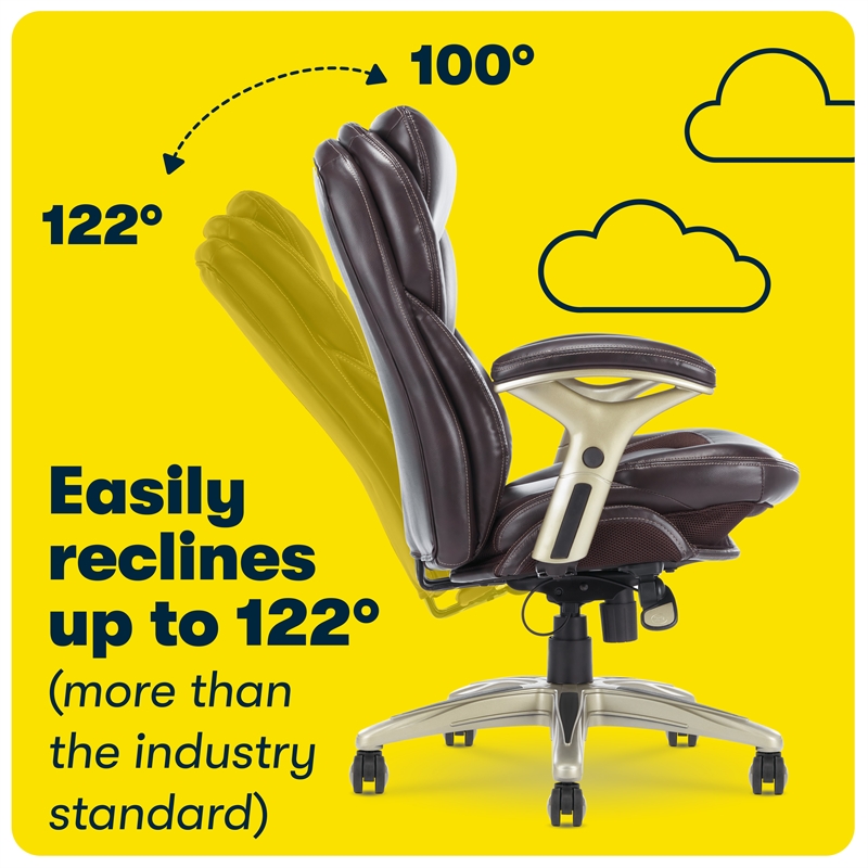 Serta Claremont Back in Motion Office Chair in Brown Bonded Leather