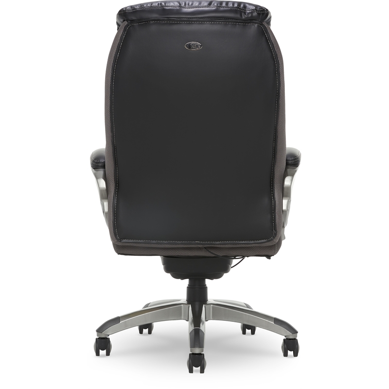 Serta Lautner Executive Office Chair Black Bonded Leather and Gray Mesh