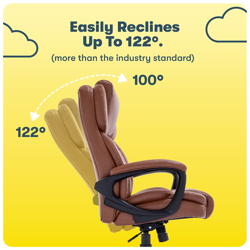 Serta Garret Executive Office Chair Cognac Bonded Leather