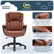 Serta Garret Executive Office Chair Cognac Bonded Leather