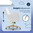 Serta Ashleigh Modern Office Chair Channel-Tufted Design White Velvet Fabric