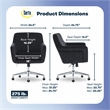 Serta Ashleigh Modern Office Chair Diamond-Tufted Design Black Velvet Fabric